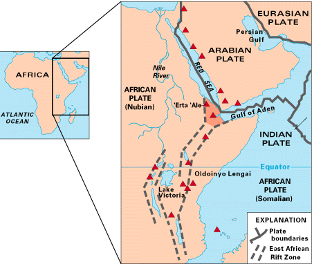 Map of the East African Rift Valley